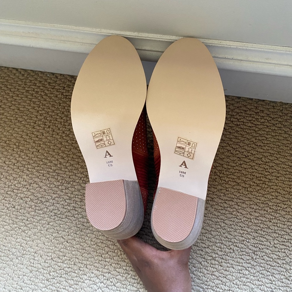 Orange Anthropologie Heeled Ankle Boots - Picture 5 of 5